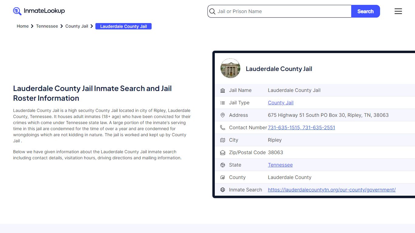 Lauderdale County Jail Inmate Search, Jail Roster ... - Inmate Lookup